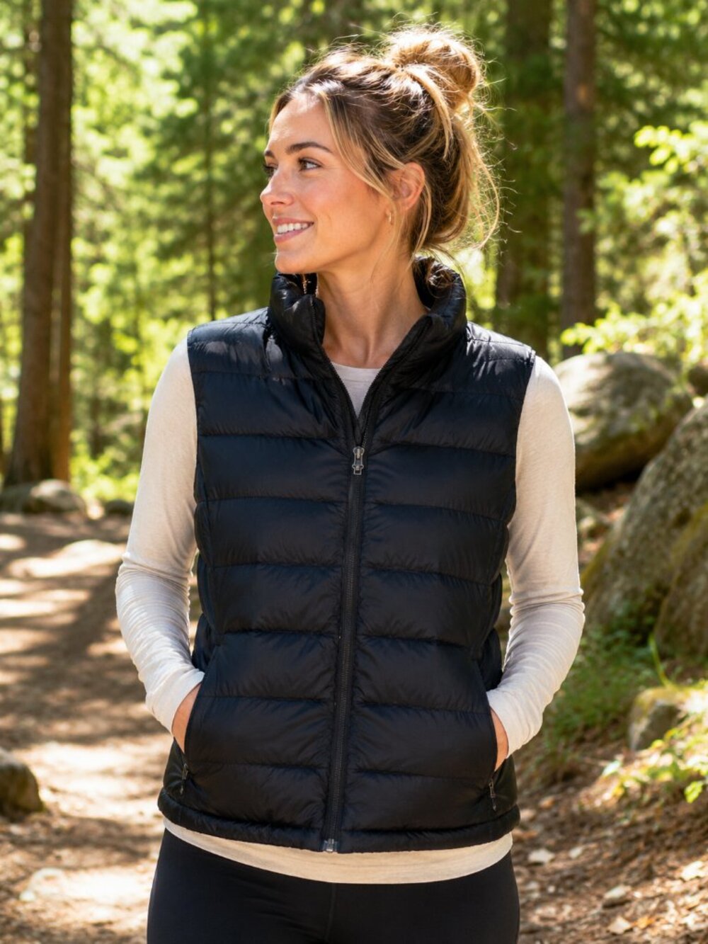 REI Co Op 80 Down Puffer Vest Black Lightweight Packable Women's Large